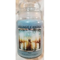 Village Candle RAIN Large 2-Wick Jar Scented Blue 22 oz Wax Fresh 602406619093  202403468039